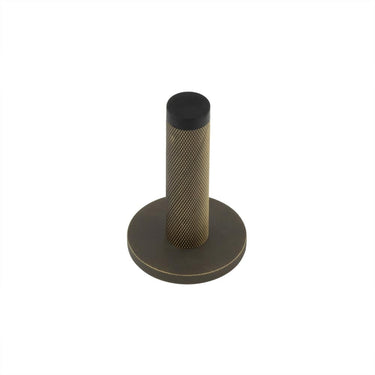 Frelan Hardware - Burlington Knurled Wall Mounted Door Stop - Knurled Rose; #finish_antique-brass