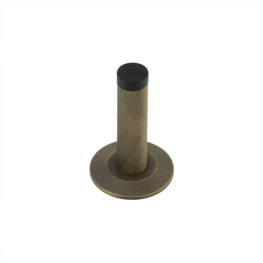 Frelan Hardware - Burlington Knurled Wall Mounted Door Stop - Chamfered Rose; #finish_antique-brass