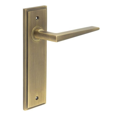 Frelan Hardware - Burlington Mayfair Door Handles - Pair - Latch; #finish_antique-brass