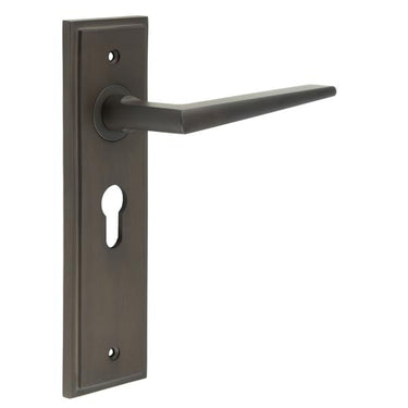 Frelan Hardware - Burlington Mayfair Door Handles - Pair - Euro Lock; #finish_dark-bronze