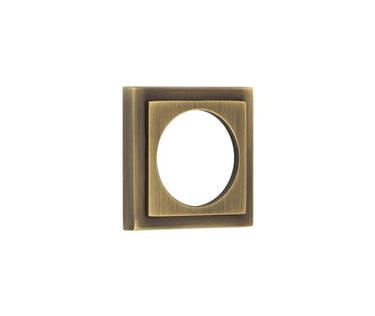 Frelan Hardware - Burlington Outer Rose for Escutcheons  - Squared Rose; #finish_antique-brass