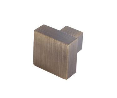 Frelan Hardware - Burlington Trafalgar Cabinet Handles - Square Knob; #finish_antique-brass