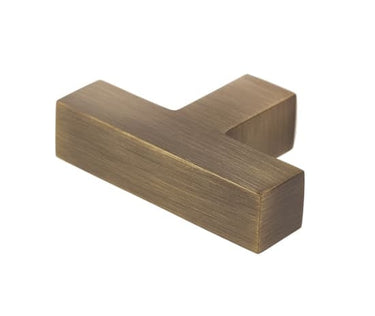 Frelan Hardware - Burlington Trafalgar Cabinet Handles - T Bar Knob; #finish_antique-brass