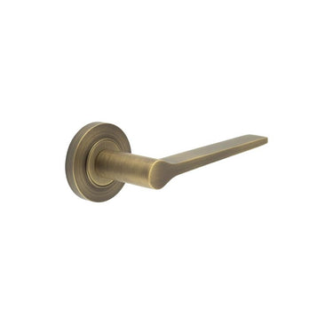 Frelan Hardware - Burlington Knightsbridge Bathroom Door Handles on Rose - Pair - Plain Rose; #finish_antique-brass
