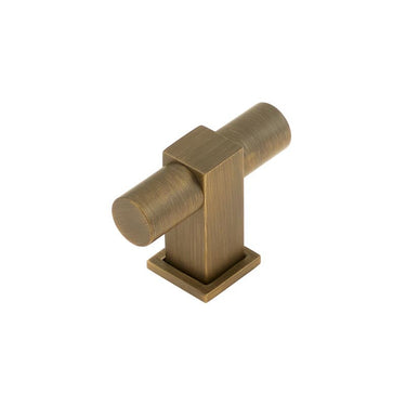 Frelan Hardware - Burlington Westminster Cabinet Handles - T Bar Knob; #finish_antique-brass