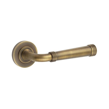 Frelan Hardware - Burlington Highgate Door Handles on Rose - Pair - Plain Rose; #finish_antique-brass