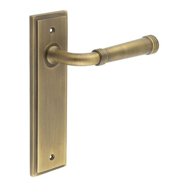 Frelan Hardware - Burlington Highgate Door Handles - Pair - Latch; #finish_antique-brass