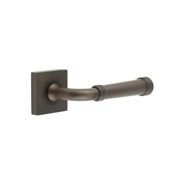 Frelan Hardware - Burlington Highgate Door Handles on Rose - Pair - Square Plain; #finish_dark-bronze