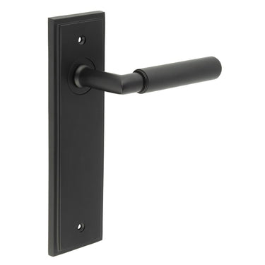Frelan Hardware - Burlington Piccadilly Knurled Door Handles - Pair - Latch; #finish_black