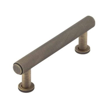 Frelan Hardware - Piccadilly Knurled Cabinet Knobs - Bar - 96mm ; #finish_antique-brass