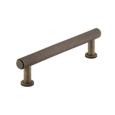 Frelan Hardware - Piccadilly Knurled Cabinet Knobs - Bar - 128mm; #finish_antique-brass