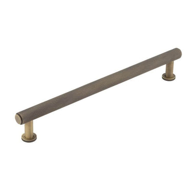 Frelan Hardware - Piccadilly Knurled Cabinet Knobs - Bar - 224mm; #finish_antique-brass
