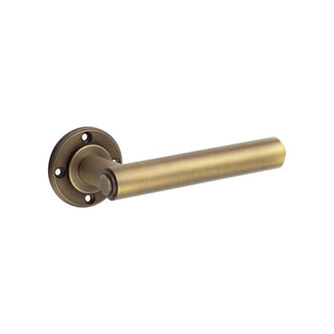 Frelan Hardware - Burlington Richmond Door Handles on Rose - Pair - No Rose; #finish_antique-brass