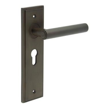 Frelan Hardware - Burlington Richmond Door Handles - Pair - Euro Lock; #finish_dark-bronze