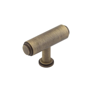 Frelan Hardware - Burlington Belgrave Cabinet Handles - T Bar Knob; #finish_antique-brass