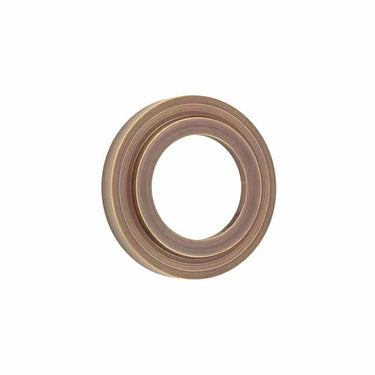 Frelan Hardware - Burlington Outer Roses - Stepped Rose; #finish_antique-brass
