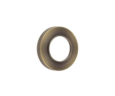 Frelan Hardware - Burlington Outer Roses - Knurled Rose; #finish_antique-brass