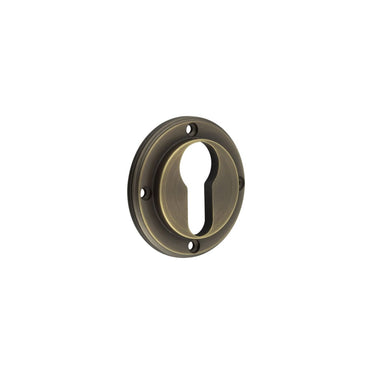 Frelan Hardware - Burlington Euro Profile Escutcheons - No Rose; #finish_antique-brass