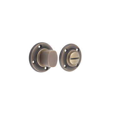 Frelan Hardware - Burlington Turns & Release - Modern Thumbturn - No Rose; #finish_antique-brass