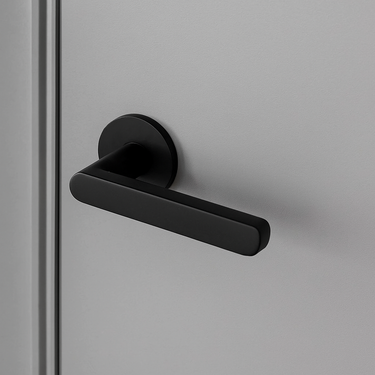 Frelan Hardware - CRES CR-101 Door Handles on Rose - Sprung - Pair - Round Rose; #finish_black