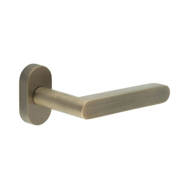Frelan Hardware - CRES CR-101 Multipoint Door Handles - Pair - Oval Rose; #finish_antique-brass
