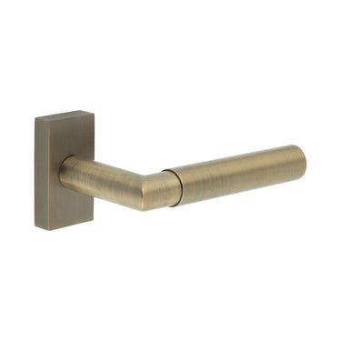 Frelan Hardware - CRES CR-102 Multipoint Door Handles - Pair - Rectangular Rose; #finish_antique-brass