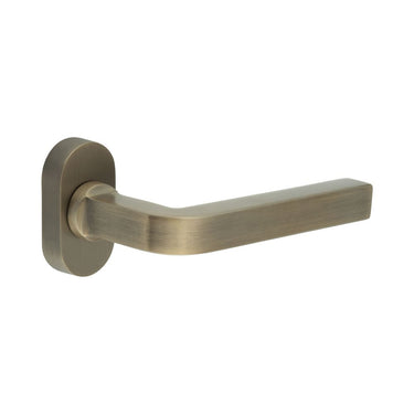 Frelan Hardware - CRES CR-104 Multipoint Door Handles - Pair - Oval Rose; #finish_antique-brass