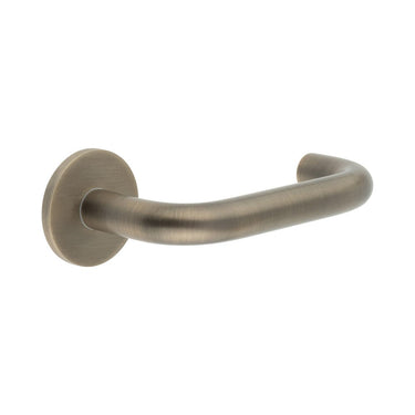 Frelan Hardware - CRES CR-106 Fixed Dead Door Handles - Pair - Round Rose; #finish_antique-brass