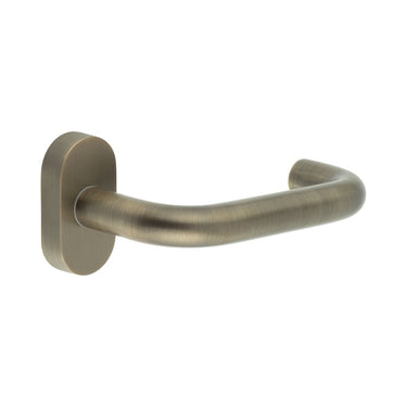 Frelan Hardware - CRES CR-106 Multipoint Door Handles - Pair - Oval Rose; #finish_antique-brass