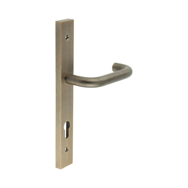 Frelan Hardware - CRES CR-106 Multipoint Door Handles - Pair - Backplate; #finish_antique-brass