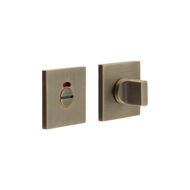 Frelan Hardware - CRES Thumb Turn & Release - CR802  - With Indicator - Square Rose; #finish_antique-brass