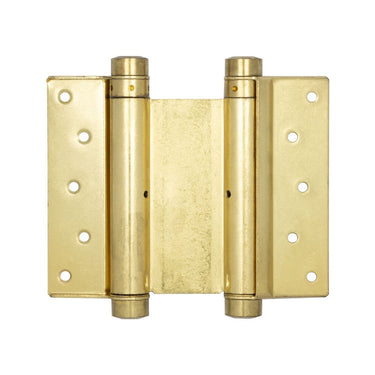 Frelan Hardware - Double Action Steel Spring Hinges - 125mm; #finish_polished-brass