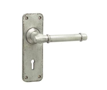 Frelan Hardware - Belfry Suite Door Handles - Pair - Lock; #finish_pewter