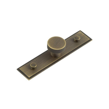 Frelan Hardware - Hoxton Wenlock Cabinet Handles - Stepped Plate - 30mm Knob; #finish_antique-brass