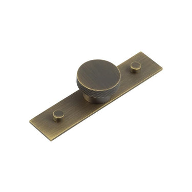 Frelan Hardware - Hoxton Wenlock Cabinet Handles - Plain Plate - 40mm Knob; #finish_antique-brass