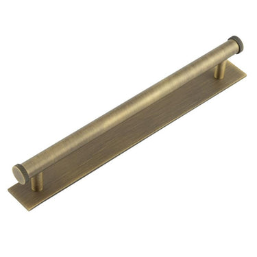 Frelan Hardware - Hoxton Wenlock Cabinet Handles - Plain Plate - Bar - 224mm; #finish_antique-brass