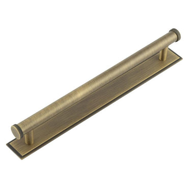 Frelan Hardware - Hoxton Wenlock Cabinet Handles - Stepped Plate - Bar - 224mm; #finish_antique-brass