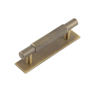 Frelan Hardware - Hoxton Taplow Cabinet Handles - Plain Plate - Bar - 96mm; #finish_antique-brass
