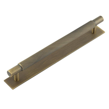 Frelan Hardware - Hoxton Taplow Cabinet Handles - Plain Plate - Bar - 224mm; #finish_antique-brass