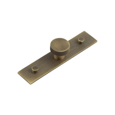 Frelan Hardware - Hoxton Thaxted Cabinet Handles - Plain Plate - 30mm Knob; #finish_antique-brass