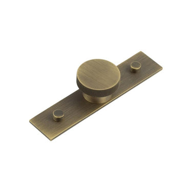 Frelan Hardware - Hoxton Thaxted Cabinet Handles - Plain Plate - 40mm Knob; #finish_antique-brass