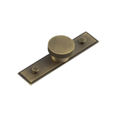 Frelan Hardware - Hoxton Thaxted Cabinet Handles - Stepped Plate - 40mm Knob; #finish_antique-brass