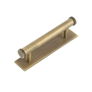 Frelan Hardware - Hoxton Thaxted Cabinet Handles - Plain Plate - Bar - 96mm; #finish_antique-brass