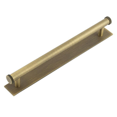 Frelan Hardware - Hoxton Thaxted Cabinet Handles - Plain Plate - Bar - 224mm; #finish_antique-brass