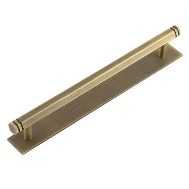 Frelan Hardware - Hoxton Nile Cabinet Handles - 224mm - Plain Plate; #finish_antique-brass