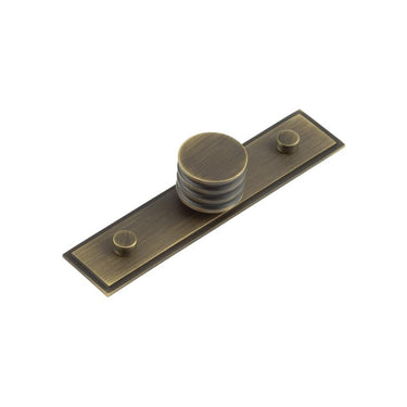 Frelan Hardware - Sturt Cabinet Handles - Stepped Backplate - 30mm Knob - Stepped Rose; #finish_antique-brass