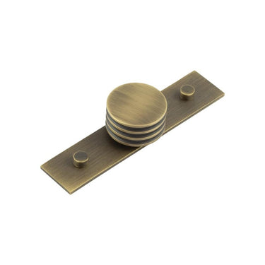 Frelan Hardware - Sturt Cabinet Handles - Plain Backplate - 40mm Knob - Plain Rose; #finish_antique-brass