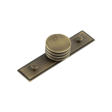 Frelan Hardware - Sturt Cabinet Handles - Stepped Backplate - 40mm Knob - Stepped Rose; #finish_antique-brass