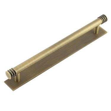 Frelan Hardware - Sturt Cabinet Handles - Plain Backplate - Bar - 224mm; #finish_antique-brass