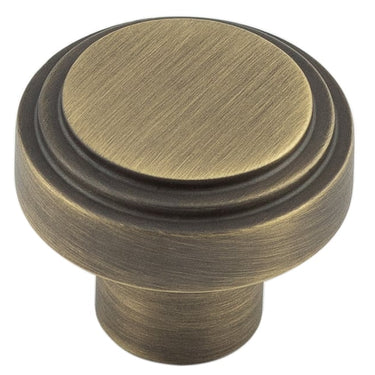 Frelan Hardware - Cropley Cupboard Knobs - 30mm - No Rose; #finish_antique-brass